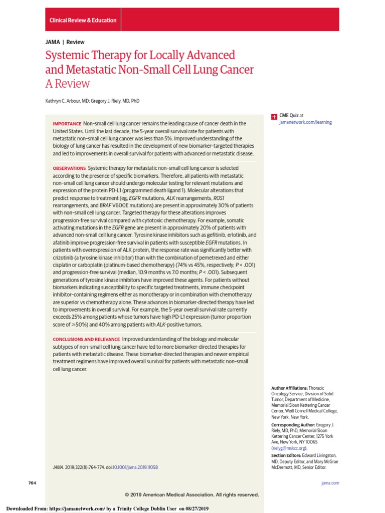 Artículo 9.2019.JAMA - Tto NSCLC | PDF | Non Small Cell Lung Carcinoma ...