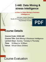 Data Mining & Business Intelligence Course Introduction