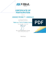 Certificate of Participation: Annie Rose T. Ansale