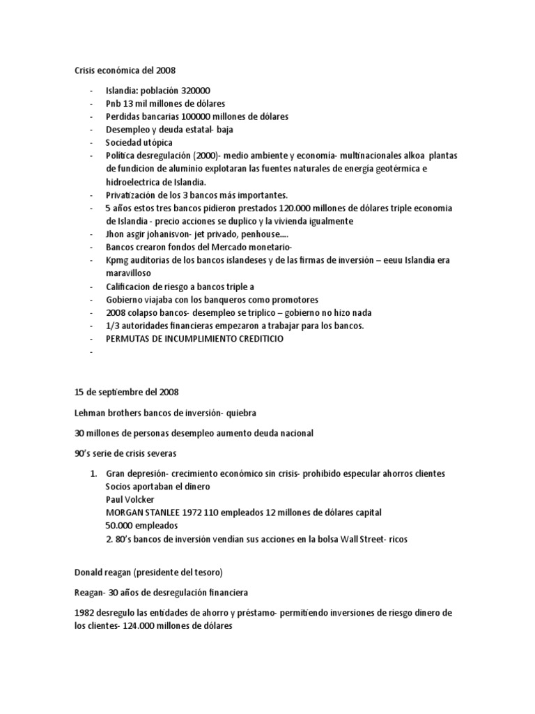 Crisis Financiera 2008 en Islandia | PDF | Crisis financiera de 2007 ...