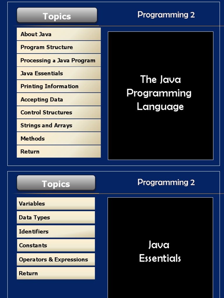 The Java Programming Language: Topics | PDF | Array Data Structure ...