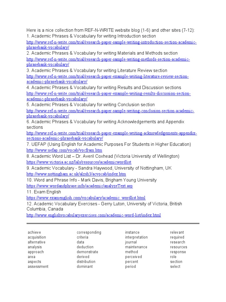 Here Is A Nice Collection From REF | PDF | Vocabulary | Cognition