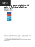 Cuáles Son Las Características Del Delito de Traición A La Patria en Venezuela