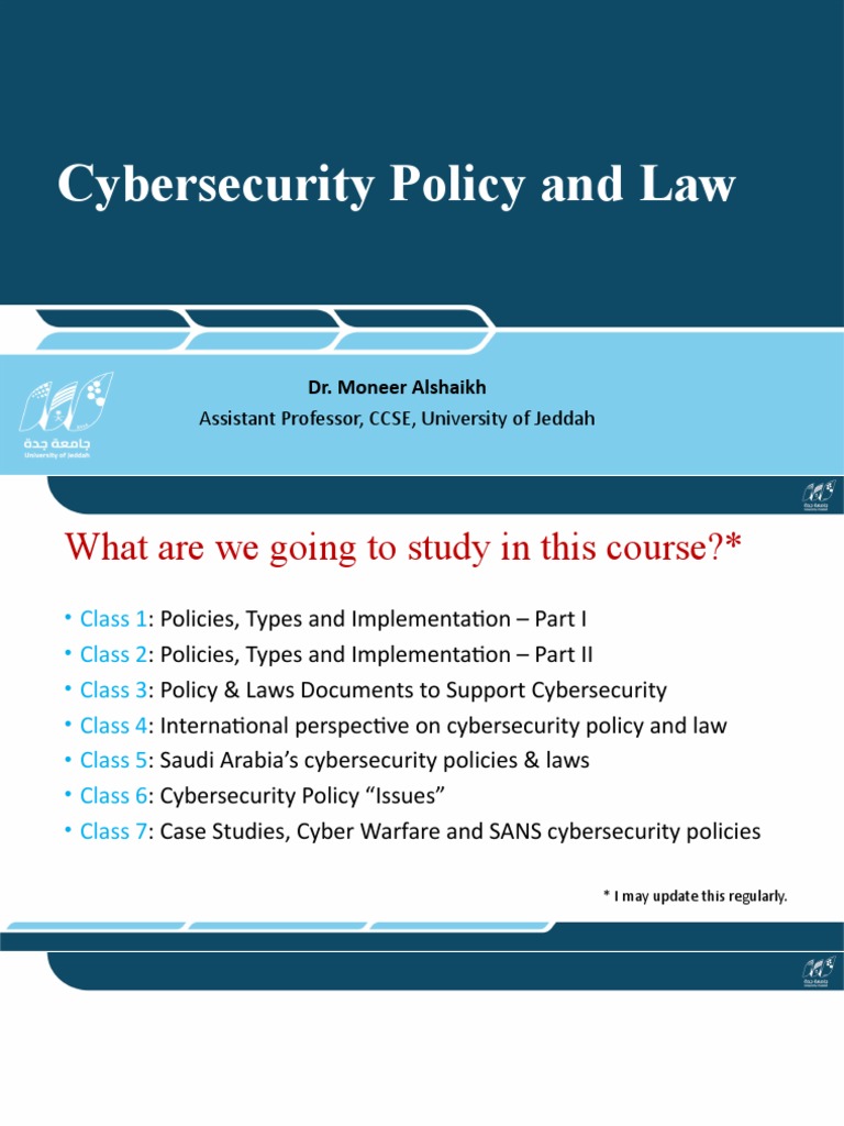 Class 5 Standards and Cybersecurity in Saudi Arabia | PDF | Information ...