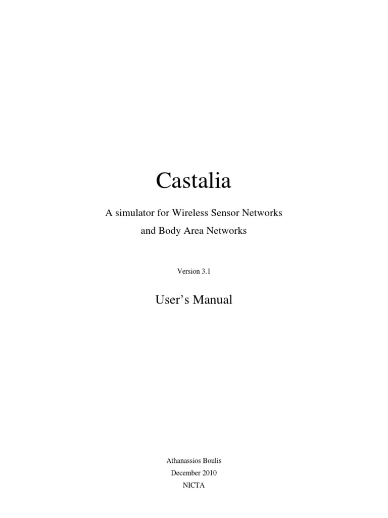 Castalia Simulator User's Manual | PDF | Wireless Sensor Network ...