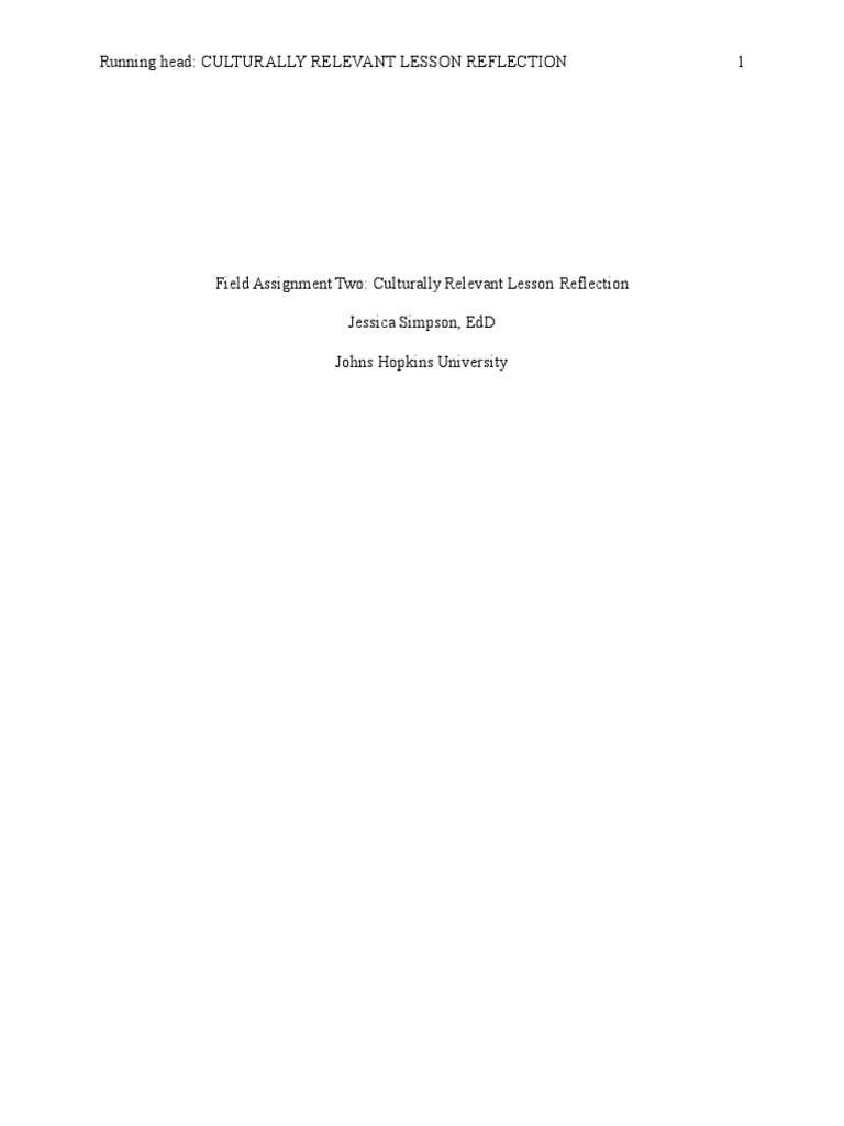 Field Assignment Two Example | PDF | Human Nature | Education Theory
