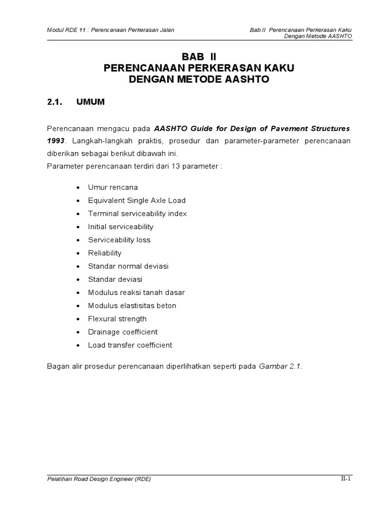 Perencanaan Tebal Perkerasan Kaku Dengan Metode Aashto Pdf