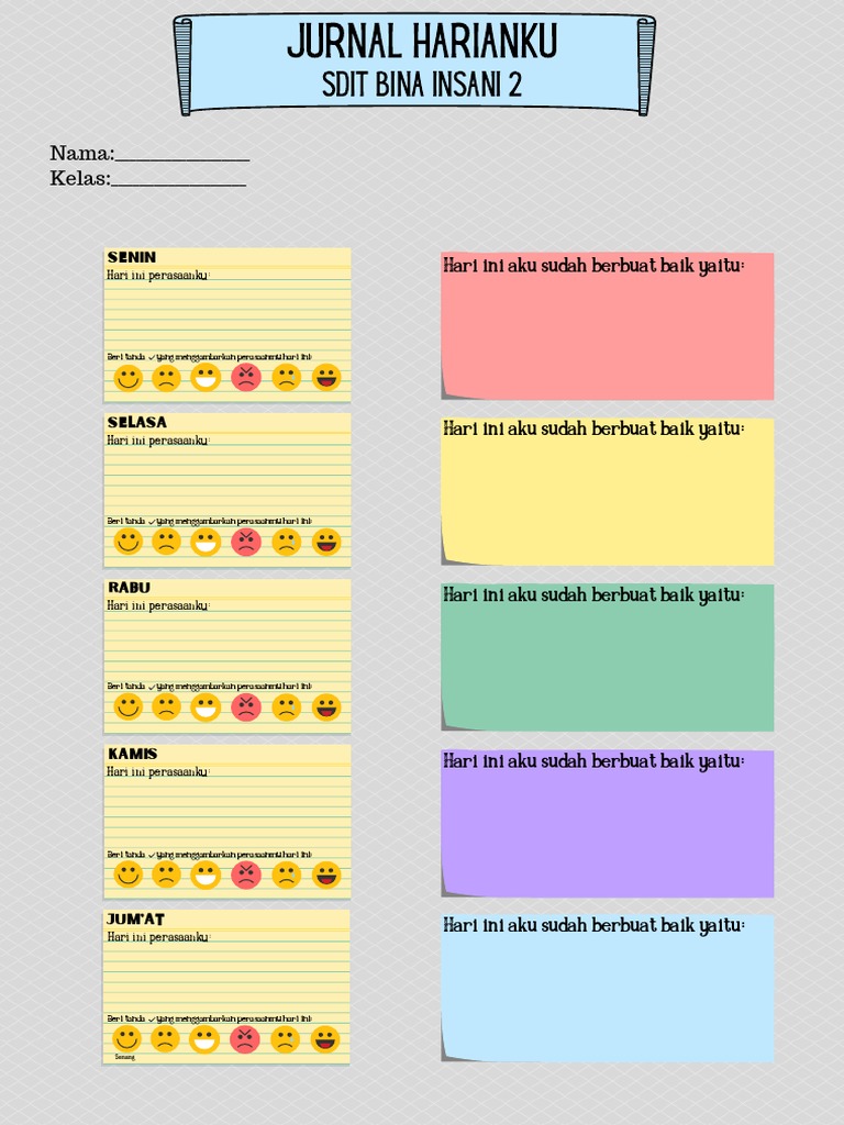 jurnal harian pribadi dengan catatan aktivitas dan tujuan