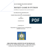 Fantasy Cricket Game Using Python (Intershala Project)