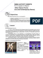 Learning Activity Sheets Other Dance Forms (Cheerdance and Contemporay Dance)