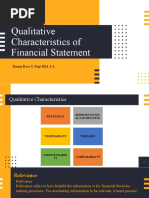 Qualitative Characteristics of Financial Statement: Donna Rose S. Fegi BSA 2-A