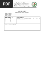 Mathematics 9 - Answer Sheet