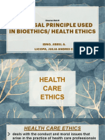 Universal Principle Used in Bioethics/ Health Ethics: Course Unit 8