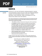 Kenya Agreed Conditions For The IMF Extended Arrangement Under The Extended Fund Facility and Extended Credit Facility - 6 April 2021