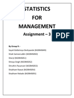 Statistics FOR Management: Assignment - 3