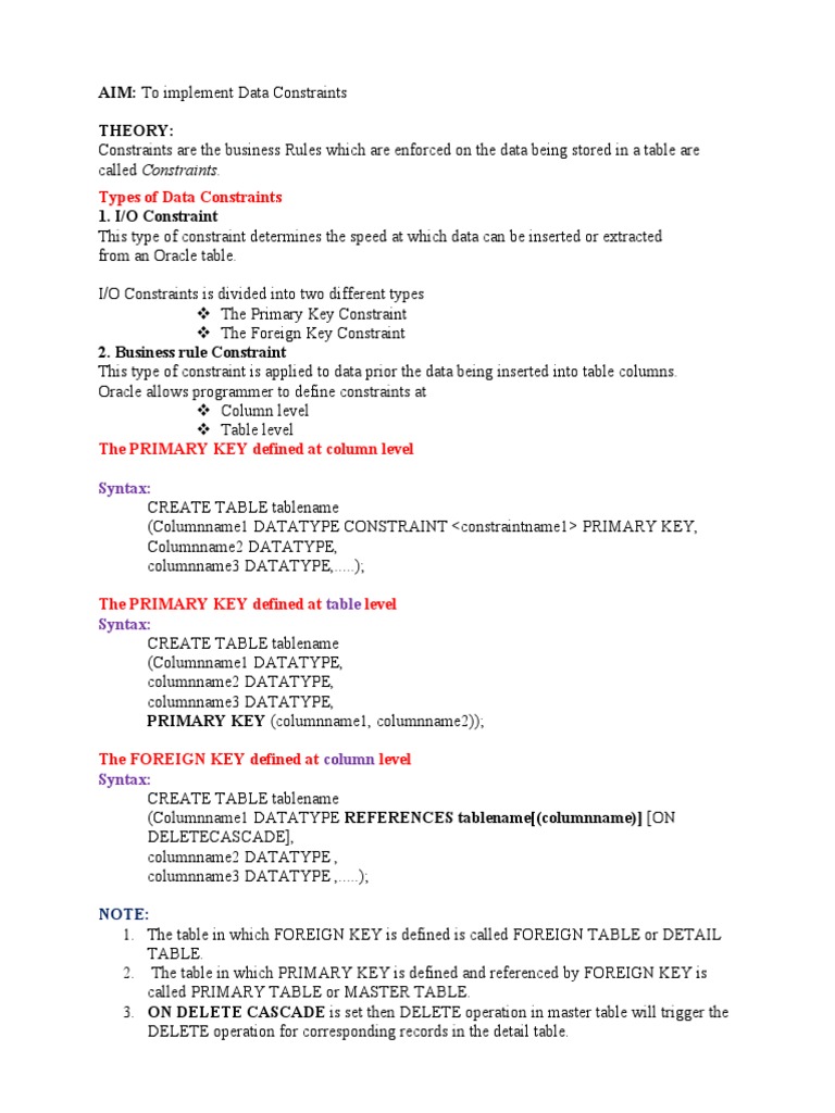 Week 3 Constraints Lab | PDF | Relational Database | Databases