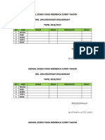 Jadwal Siswa Yang Membaca Surat Yasin Setiap Hari