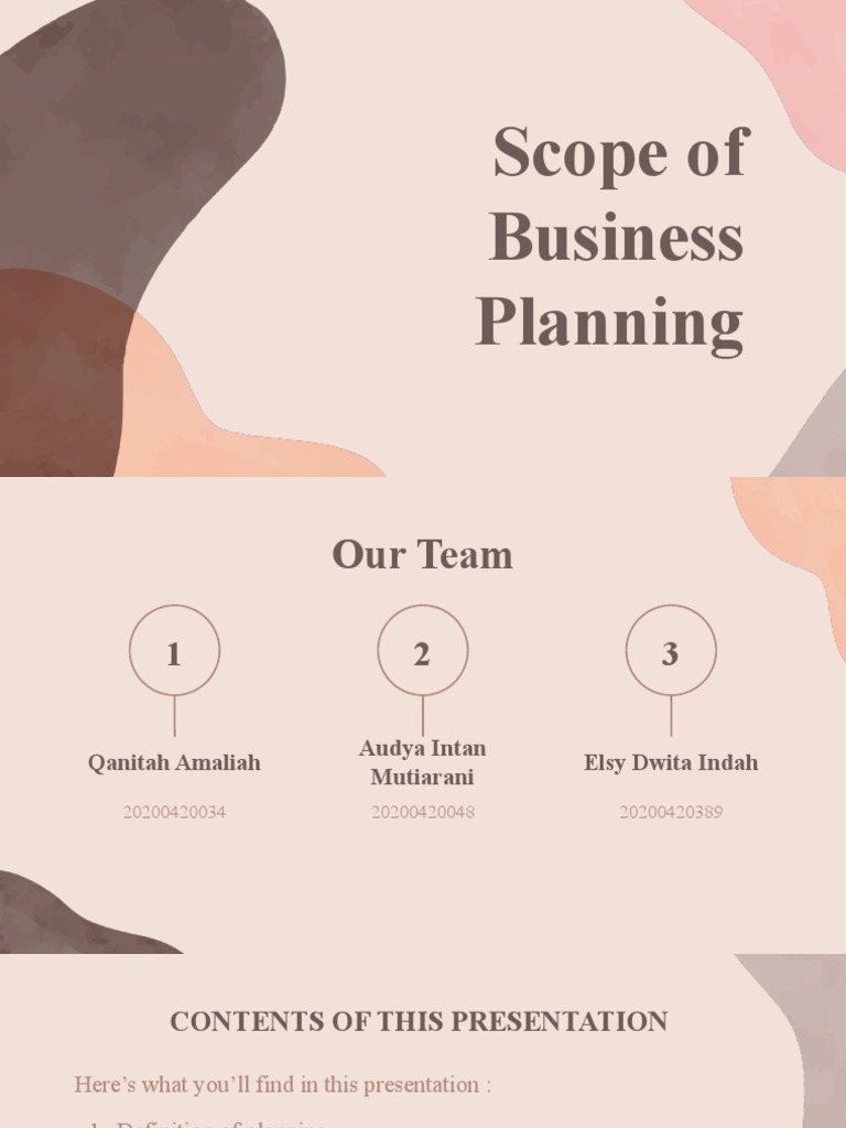 Scope Business Plans | PDF | Goal | Strategic Planning