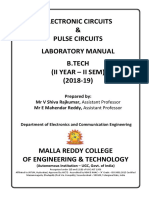 Electronic Circuits & Pulse Circuits Laboratory Manual B.Tech (Ii Year - Ii Sem) (2018-19)