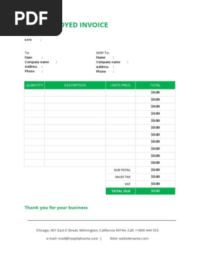 Medical Invoice Template 1