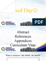 Abstract, Reference, Appendices and CV