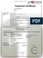 Factory Inspection Certificate: Sonnenallee 1 34266, Niestetal
