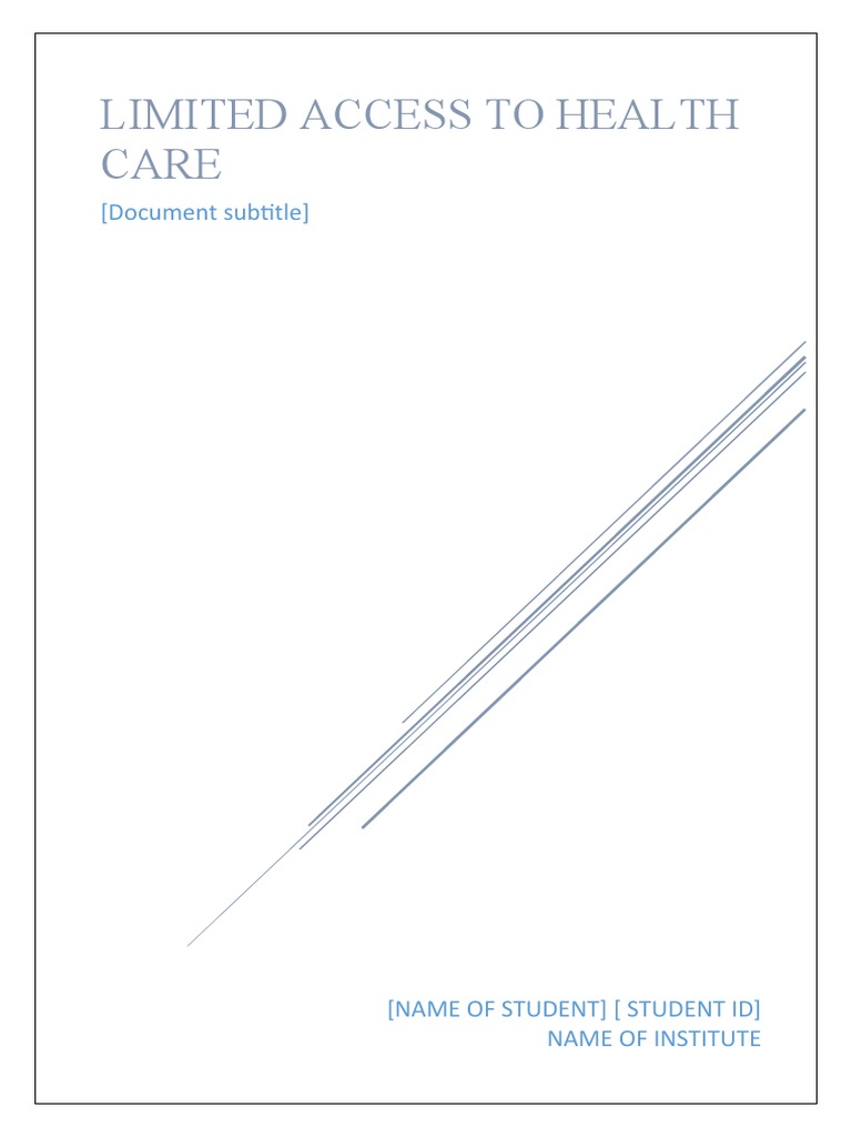 Limited Access To Health Care | PDF | Health Care | Healthcare Industry