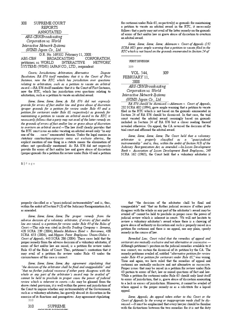 V. ABSCBN v. Worldwide Interactive Network PDF