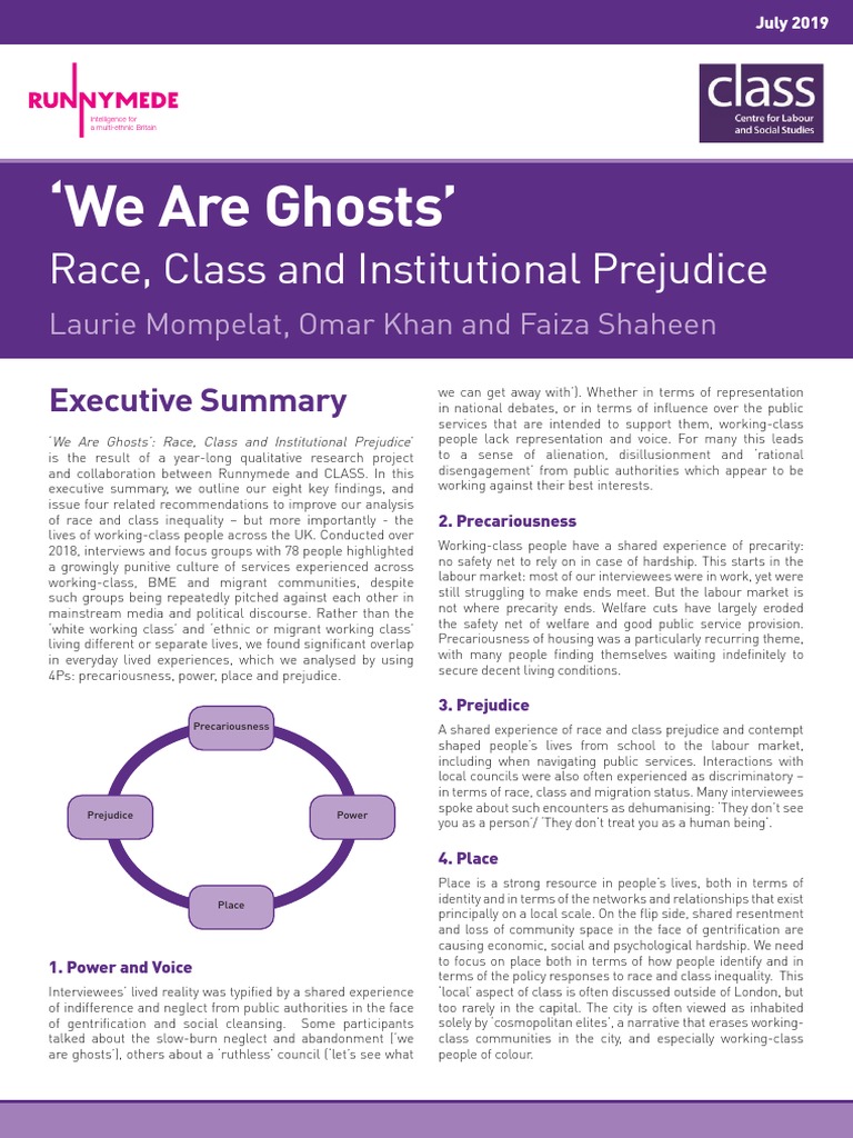 Race and Class Exec Summary v3 | PDF | Immigration | Prejudices