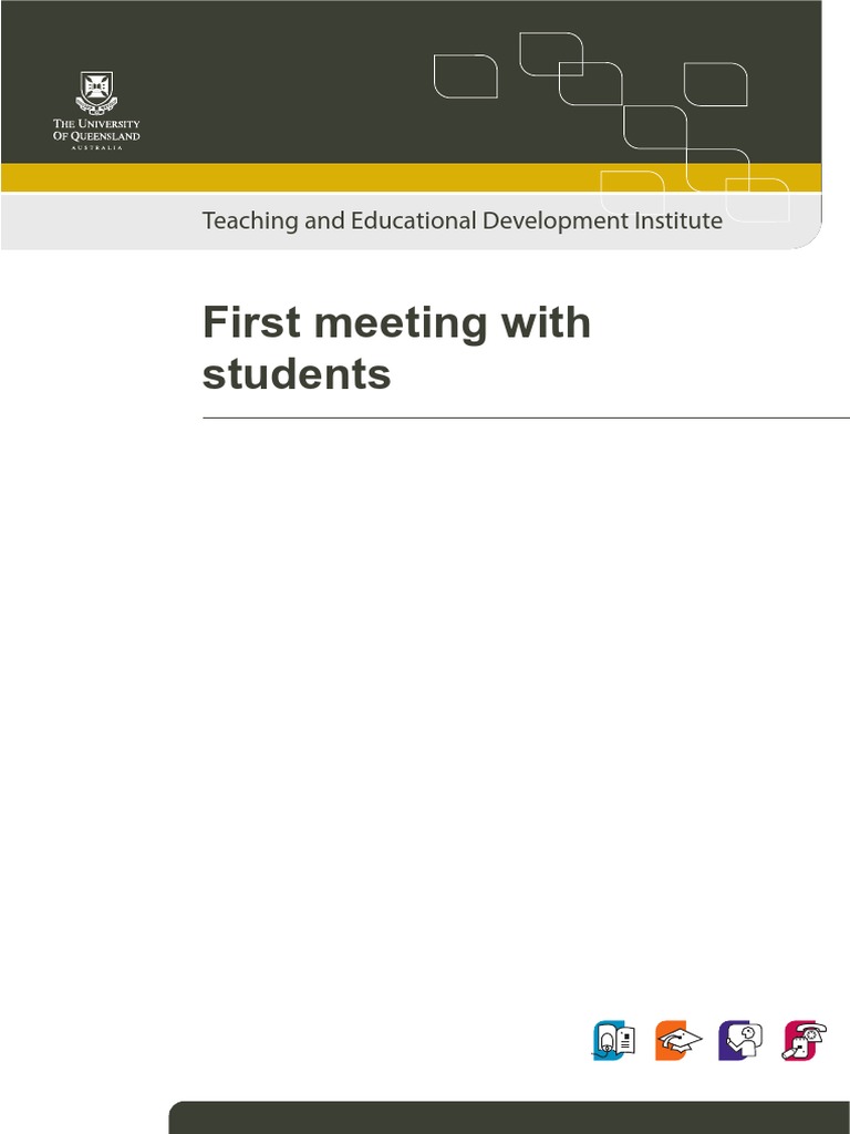 First Meeting With Students: Teaching and Educational Development ...