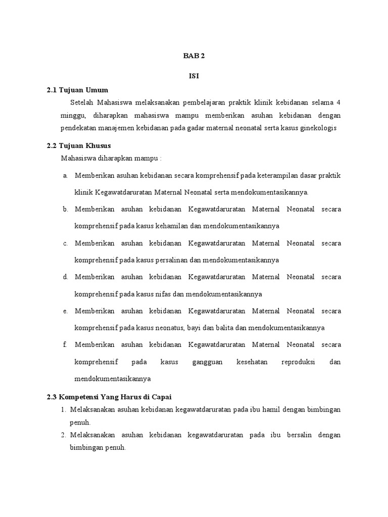 Bab 2 Proposal Klinik | PDF
