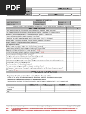 Hot Work Permit