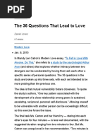 Arthur Aron's 36 Questions List | PDF