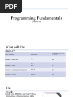 Programming Fundamentals: Lecturer XXX