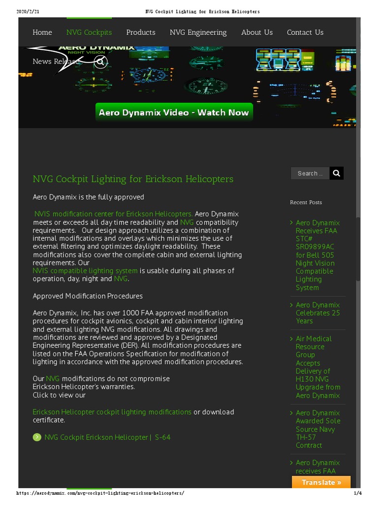 NVG Lighting Solutions for Erickson Helicopters | PDF | Rotorcraft ...