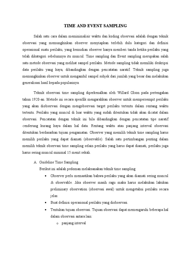 Time and Event Sampling PDF