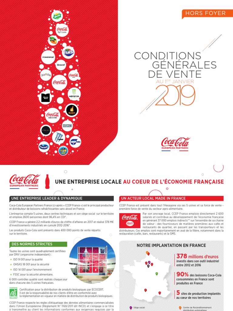 Catalogue Coca Cola 2019 | PDF | Facture | Taxe sur la valeur ajoutée