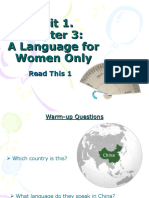 Unit 1. A Language For Women Only