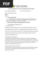 St. Paul University Philippines: Quiz #1. Test I. 1. What Is ABC Analysis?