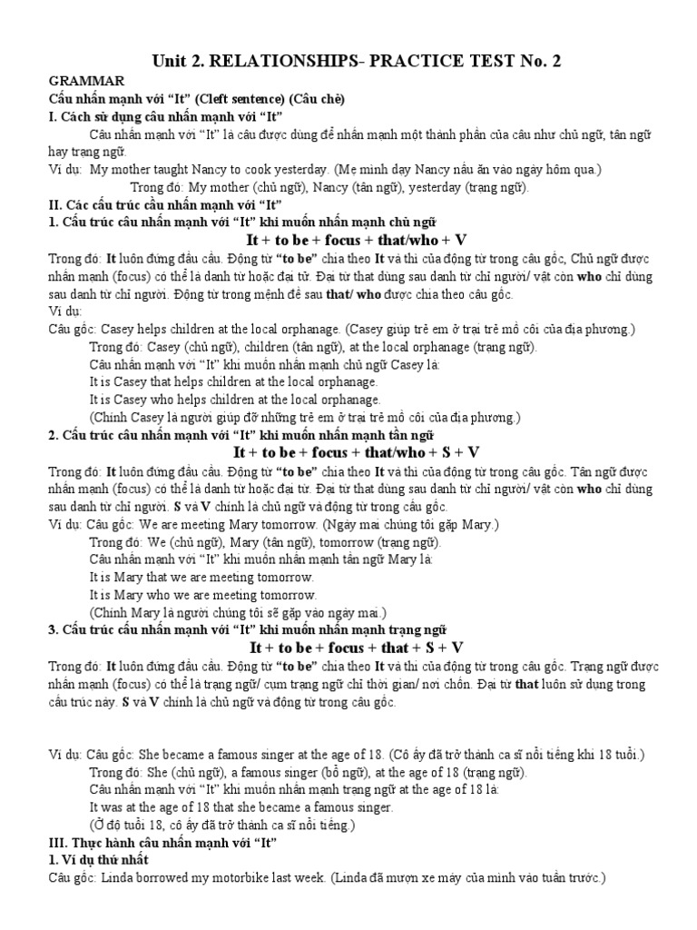 Unit 2 practice test no 2 gram 2 25 ban pdf