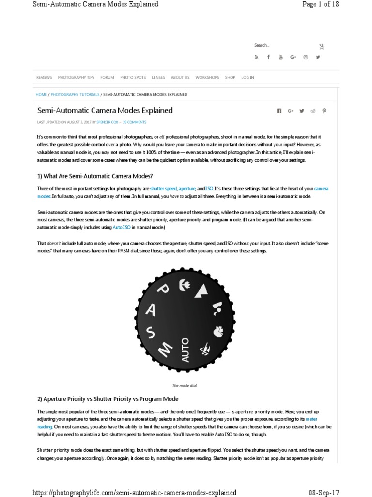 Semi Automatic Camera Mode | PDF | Digital Camera Modes | Exposure ...
