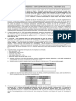 Finanças Empresariais - Exercício - Custo e Estrutura de Capital