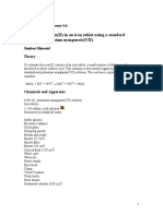 Estimation of Iron (II) in An Iron Tablet Using A Standard Solution of Potassium Manganate (VII)