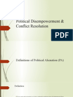 Political Disempowerment & Conflict Resolution