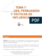 Tema 7. Actitudes - Persuasión - Influencia