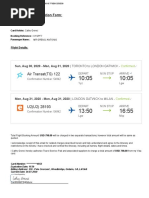 Air Transat (TS) 122: Credit Card Authorization Form