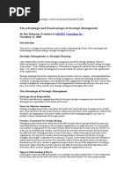 Download The Advantages and Disadvantages of Strategic Management by Brian Kerr SN50191762 doc pdf