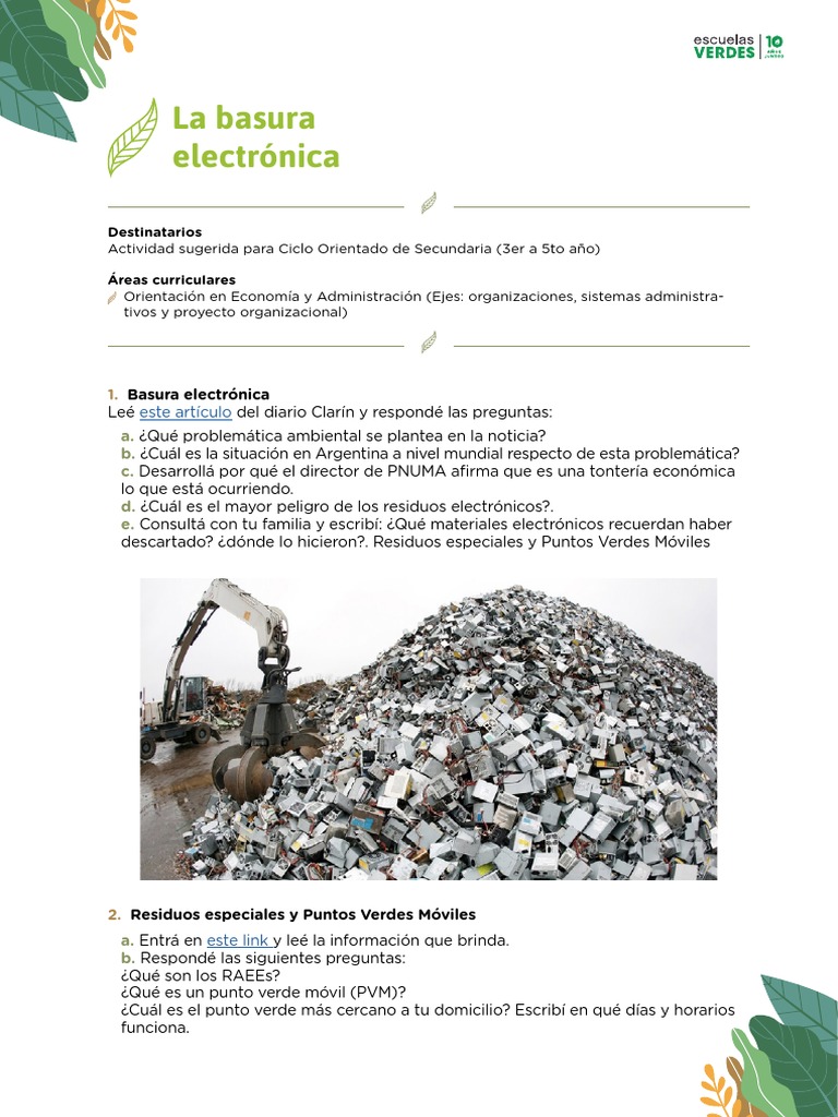 Impacto Ambiental de la Basura Electrónica | PDF | Reciclaje | Residuos