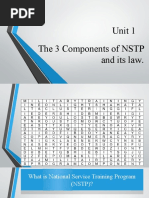 Unit 1 The 3 Components of NSTP and Its Law