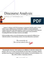 Discourse Analysis: Monday, 21 September 2020